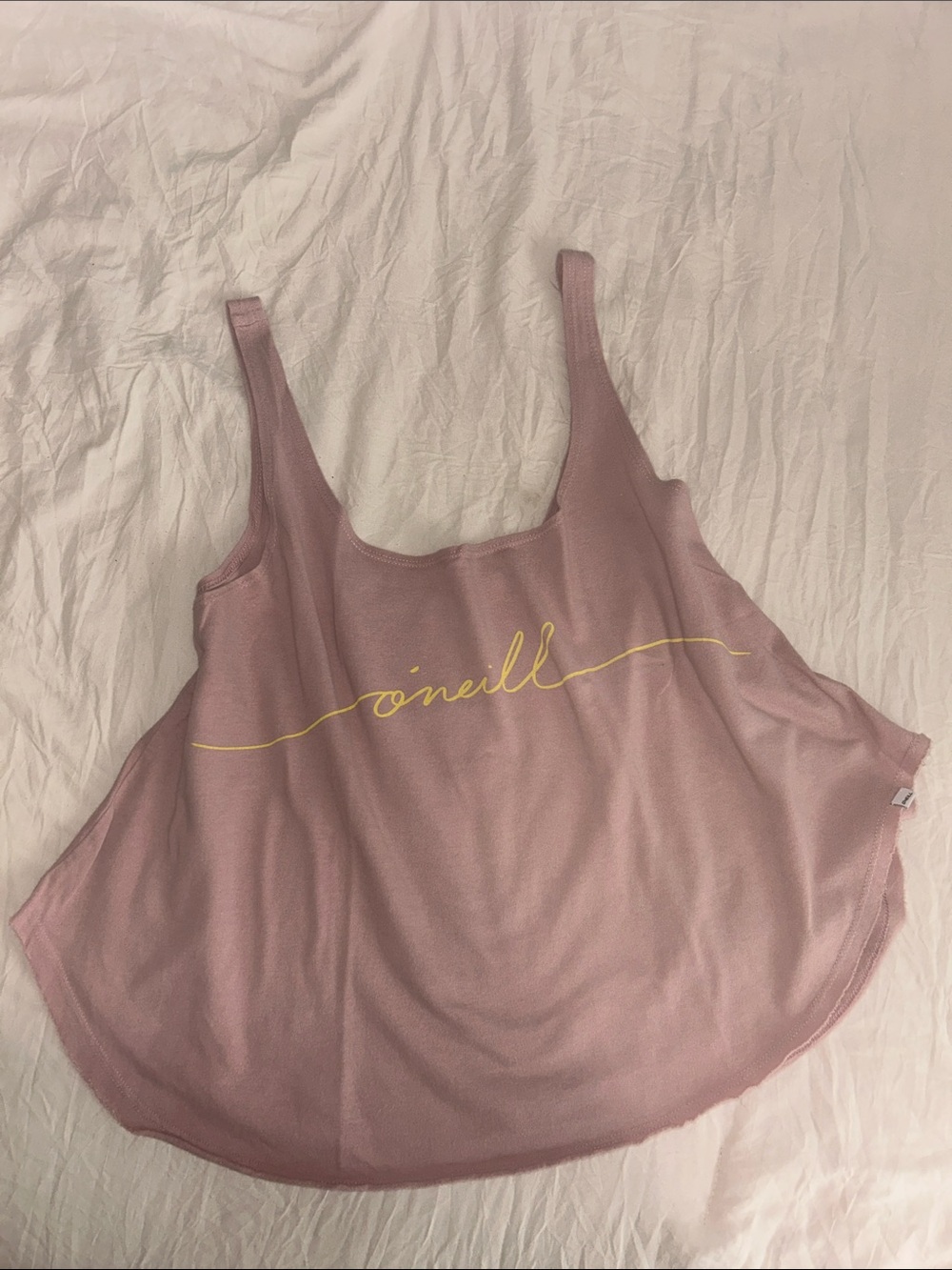 O'Neill Mauve Pink Tank with Yellow Script Logo
